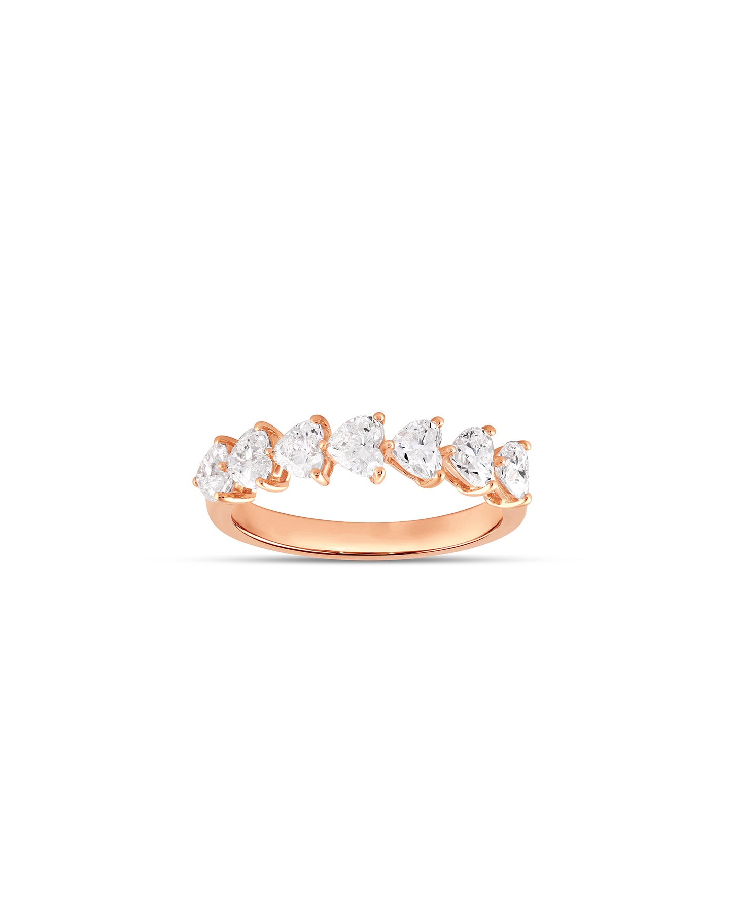 Ring - 7Hjerte - diamanter - rosa guld