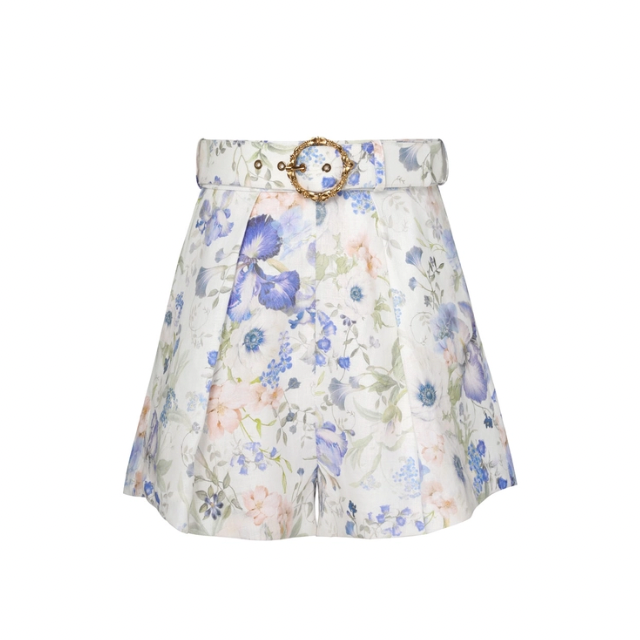 Natura Tuck - Shorts - Floral - med bælte
