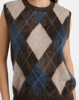 Yasmin Vest - Lisa Yang - Børstet Cashmere - Harlekinternet - flerfarvet - Wood