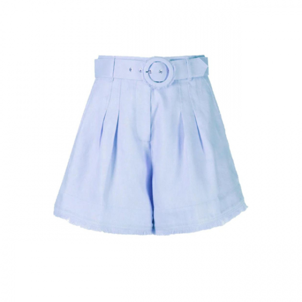 Tama Pleated, Shorts - Light blue - med bælte