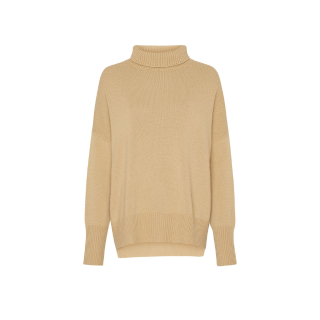 Heidi - Sweater - Rullekrave- Cashmere - Camel