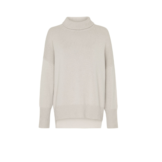 Heidi - Sweater - Rullekrave- Cashmere - Grey