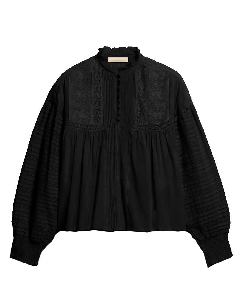 Dahlia Blouse - vintagelook - Sort