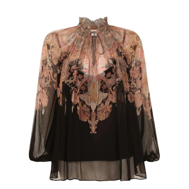 Illustration Billow Blouse - Paisley - Viscose - chiffon