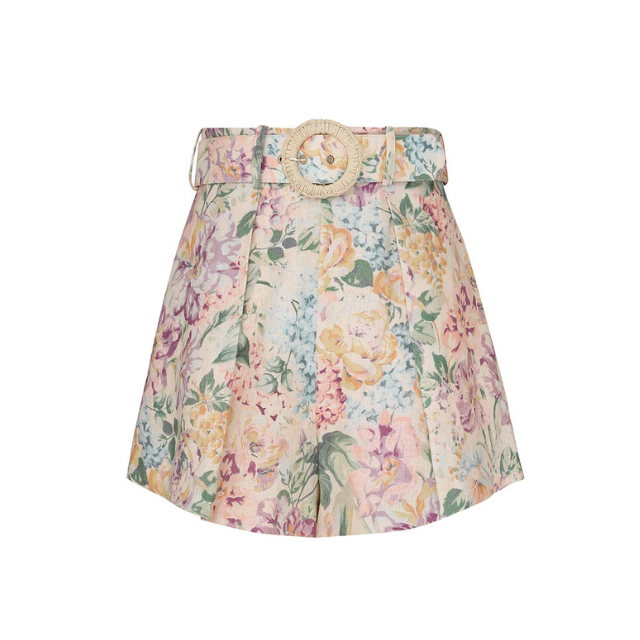 Halliday Tuck - Shorts - Floral - med bælte