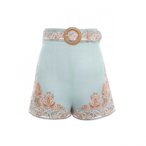 Devi Fitted - Shorts - Paisley - med bælte