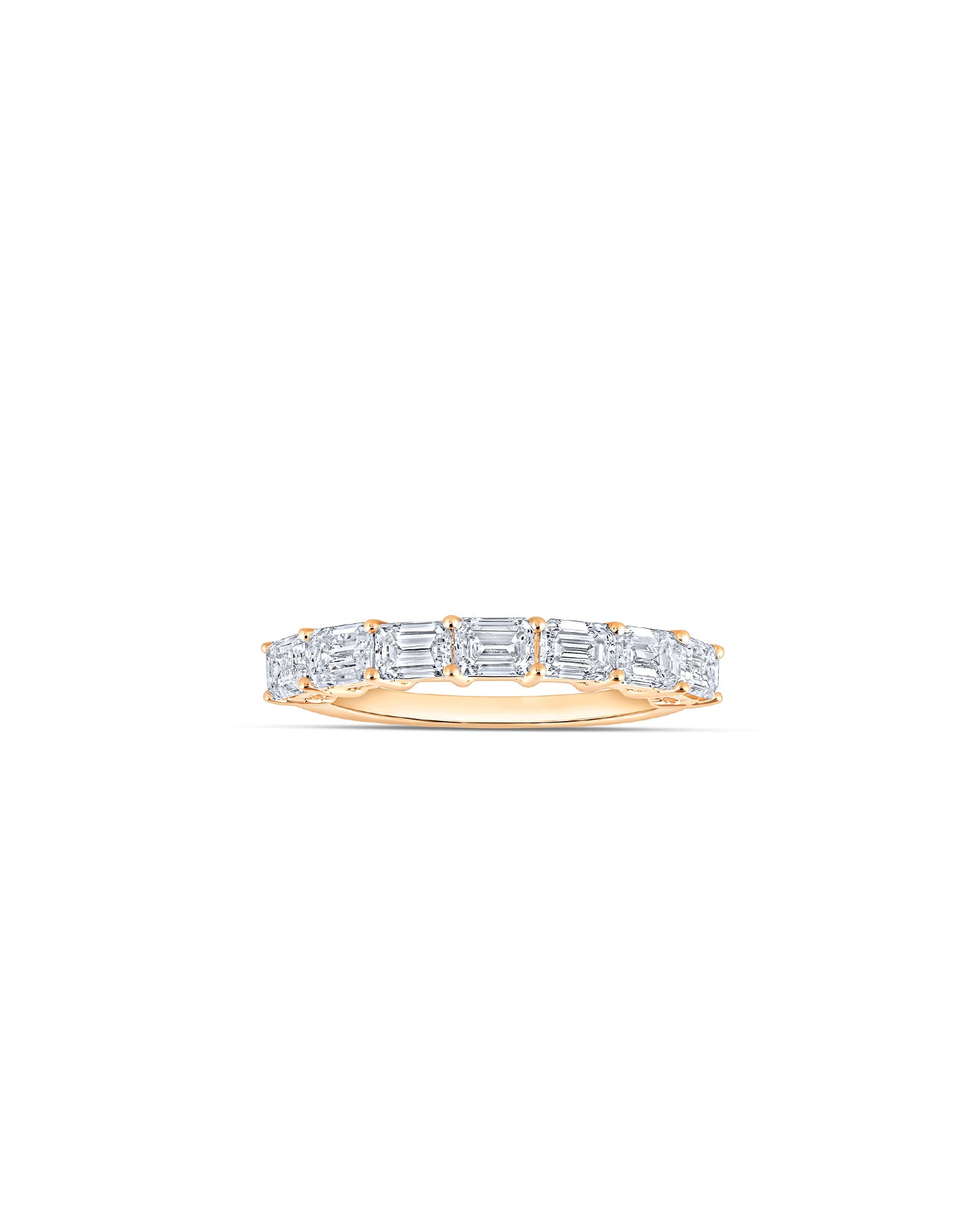 Ring - baguette - diamanter - Gult guld -