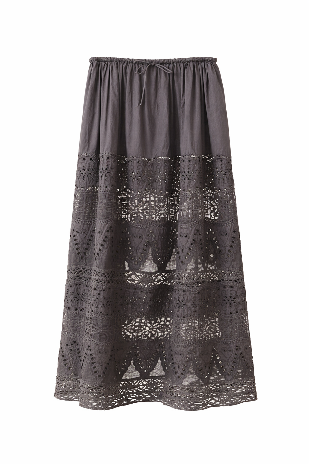 Pia Tjelta - Nedersel - bomuld - broderi anglaise - kniplinger  - sort