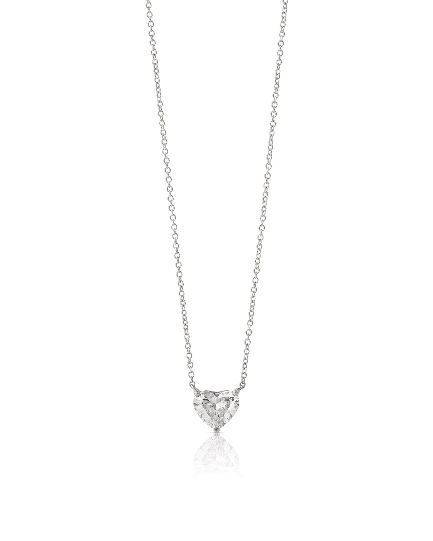 Halskæde - hvid guld - Hjerteformet - 2,5 ct -Diamanthalskæde