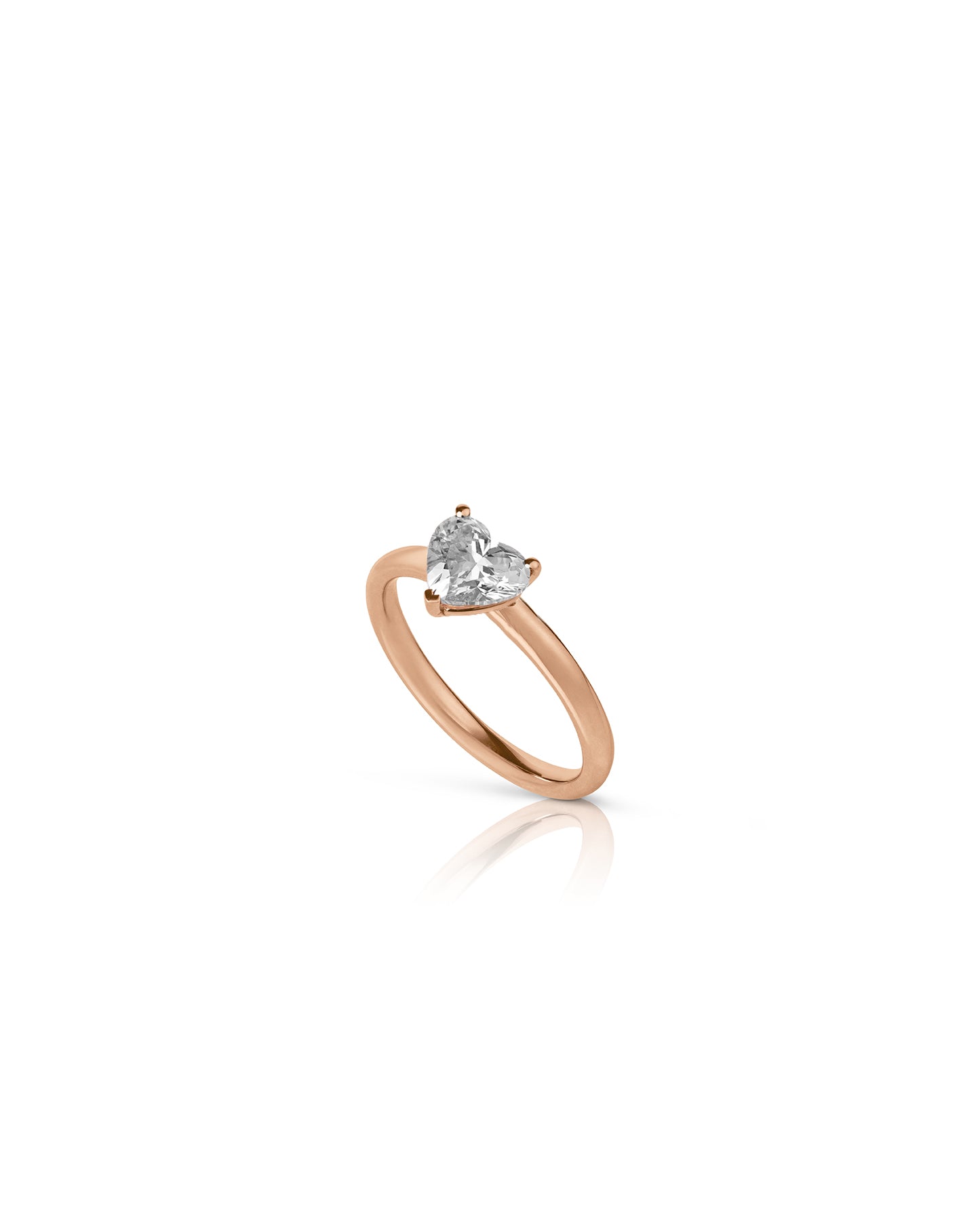 Ring -  Hjerte - 1 ct.- rosa guld -