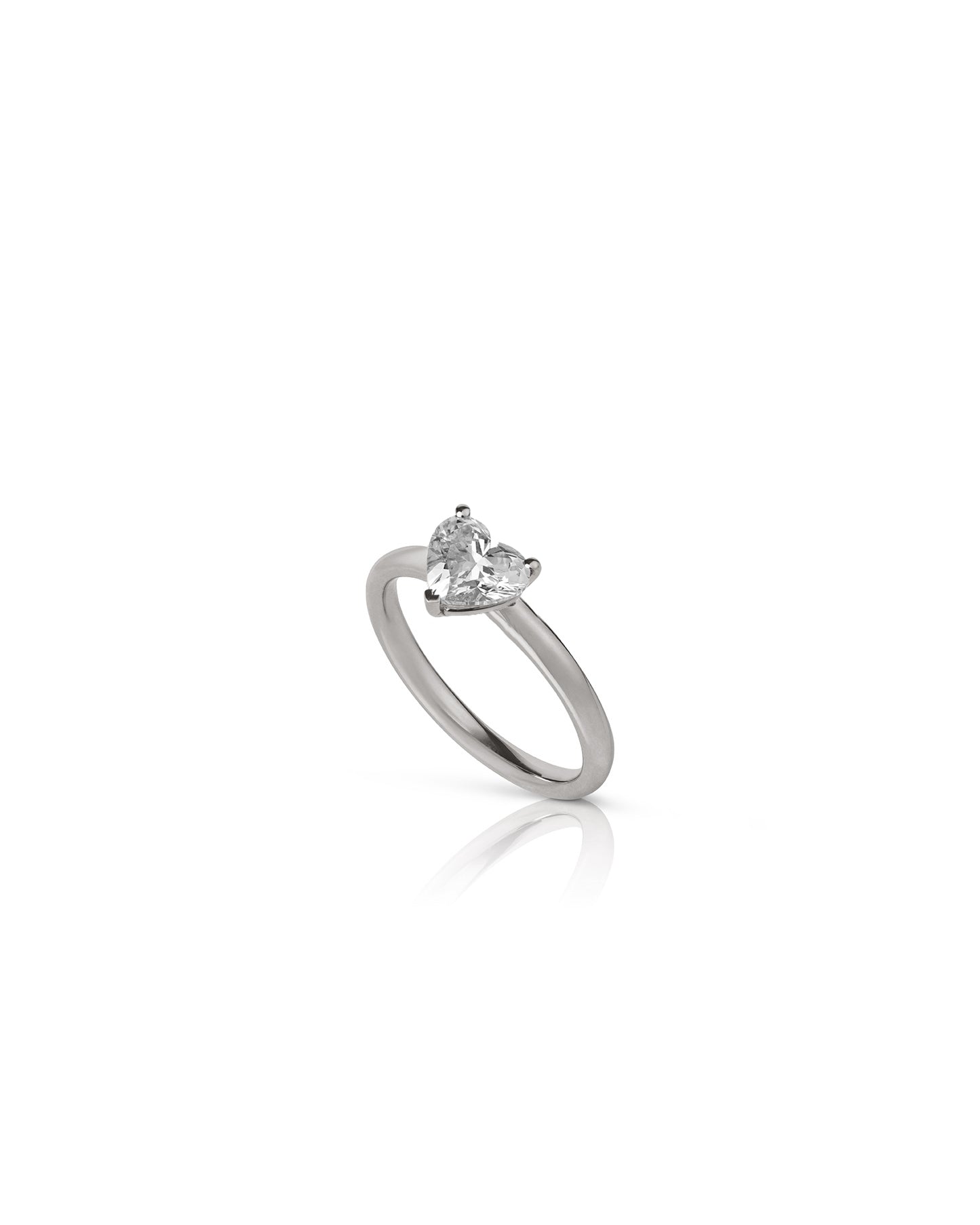 Ring -  Hjerte - 1 ct.- hvid guld