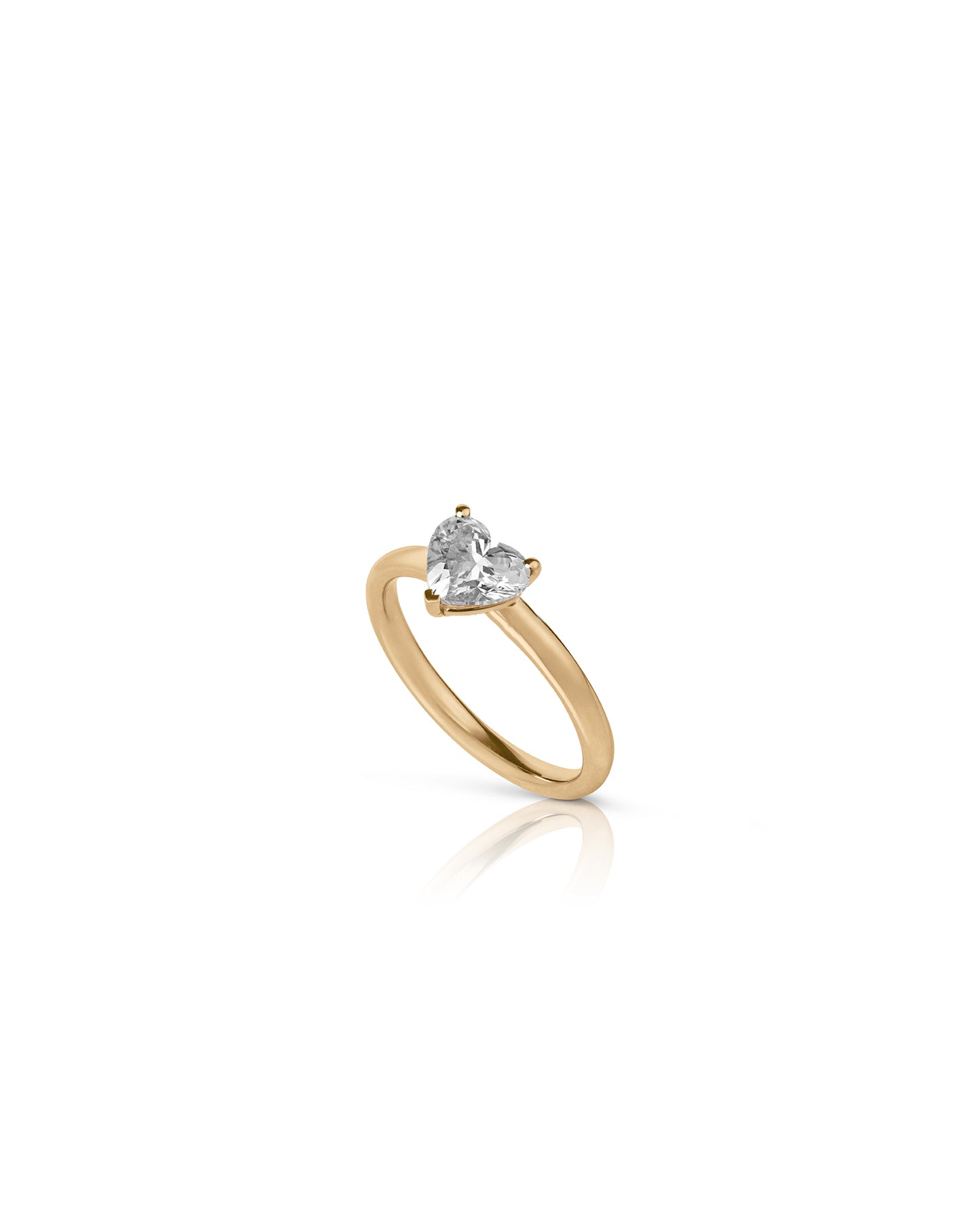 Ring -  Hjerte - 1 ct - gult guld