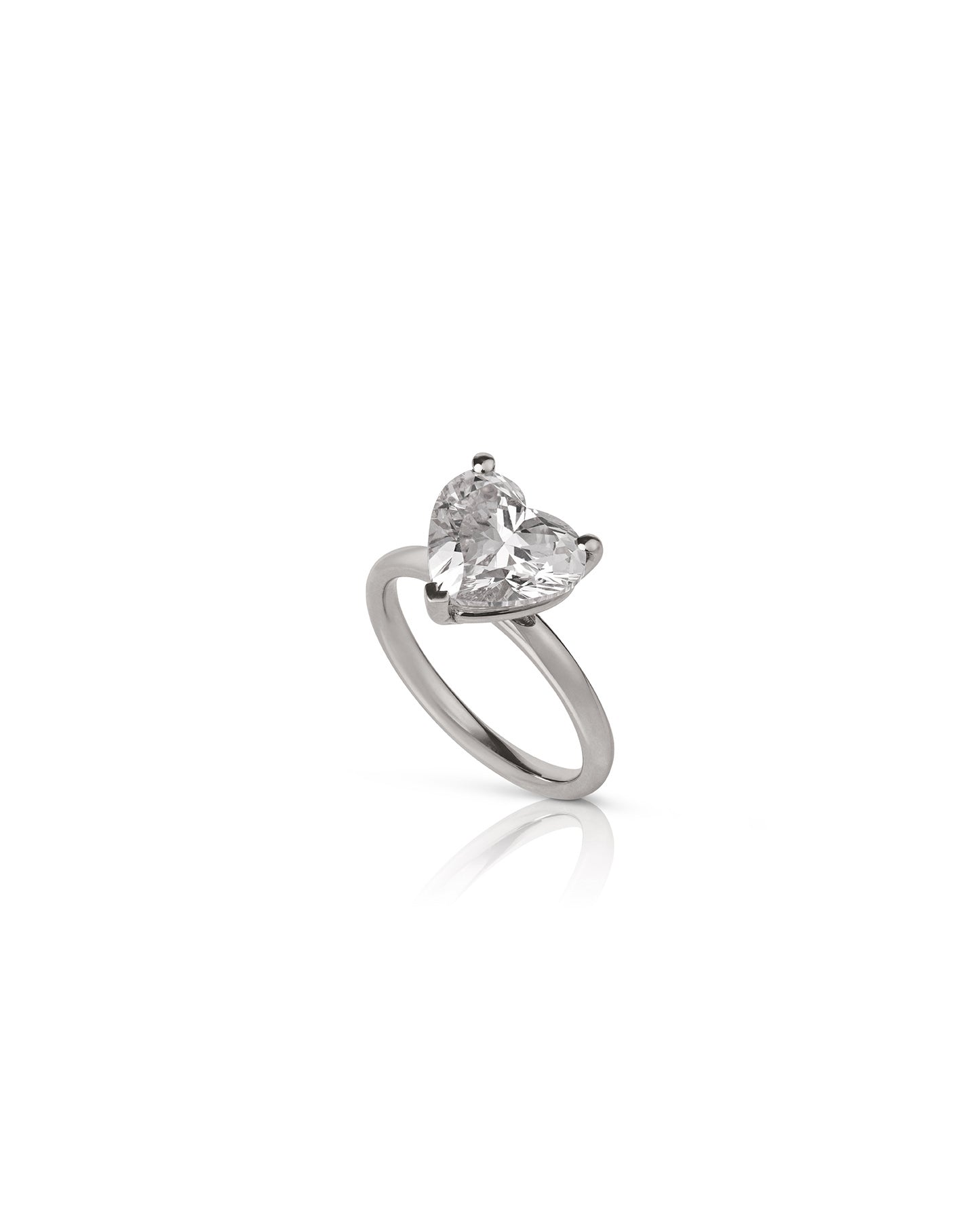 Ring -  Hjerte - diamant - hvid guld