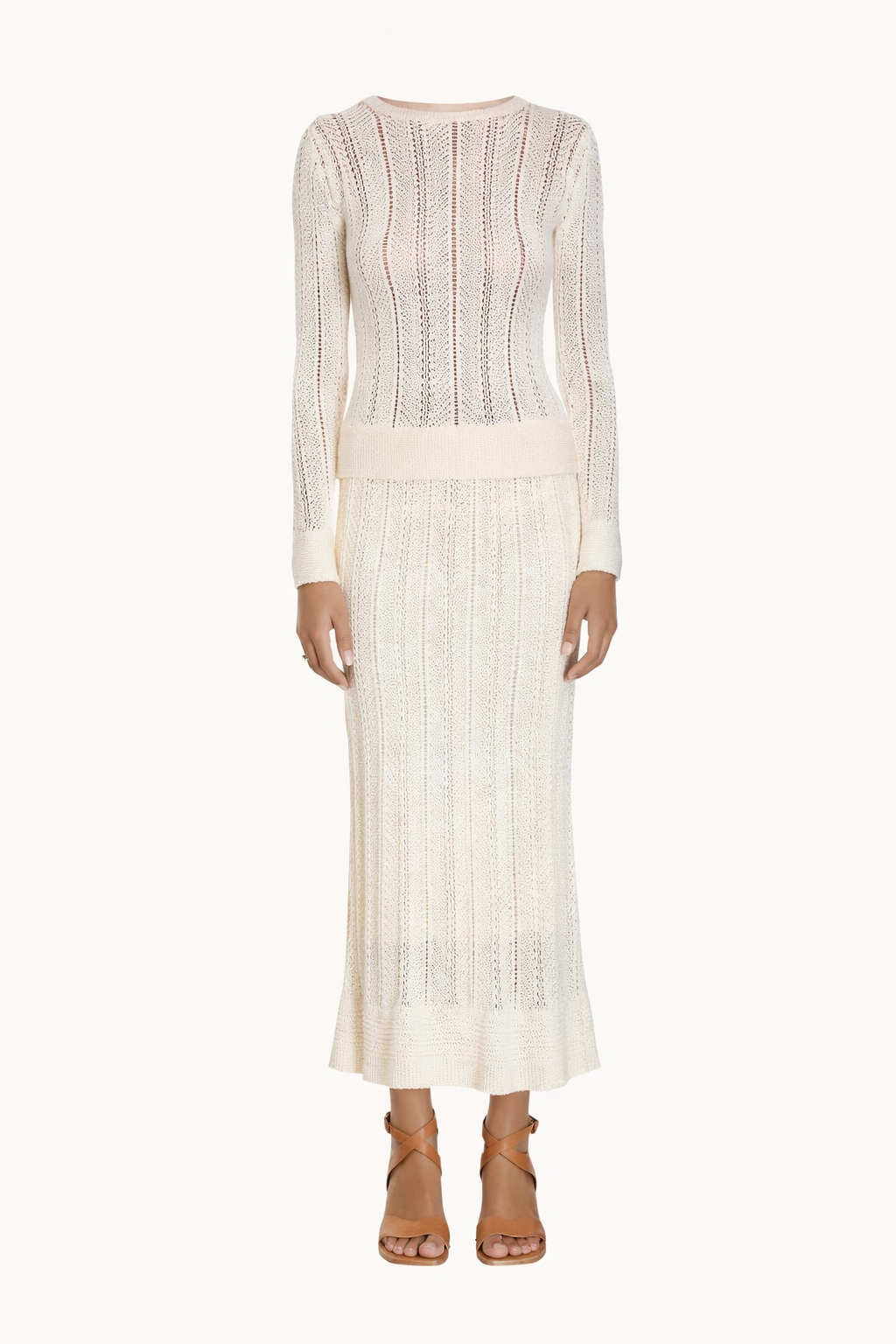 Nederdel - Cream - Strik