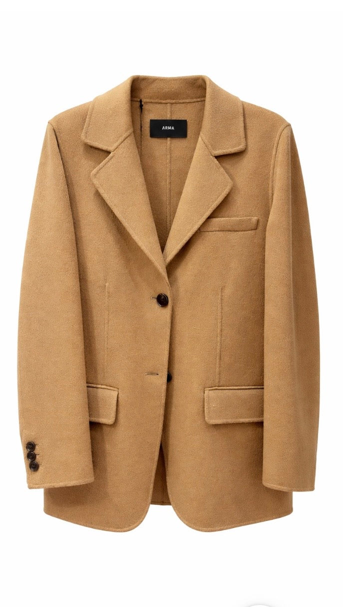 Blazer - Uld - Klassisk - Luna - Mørk Beige