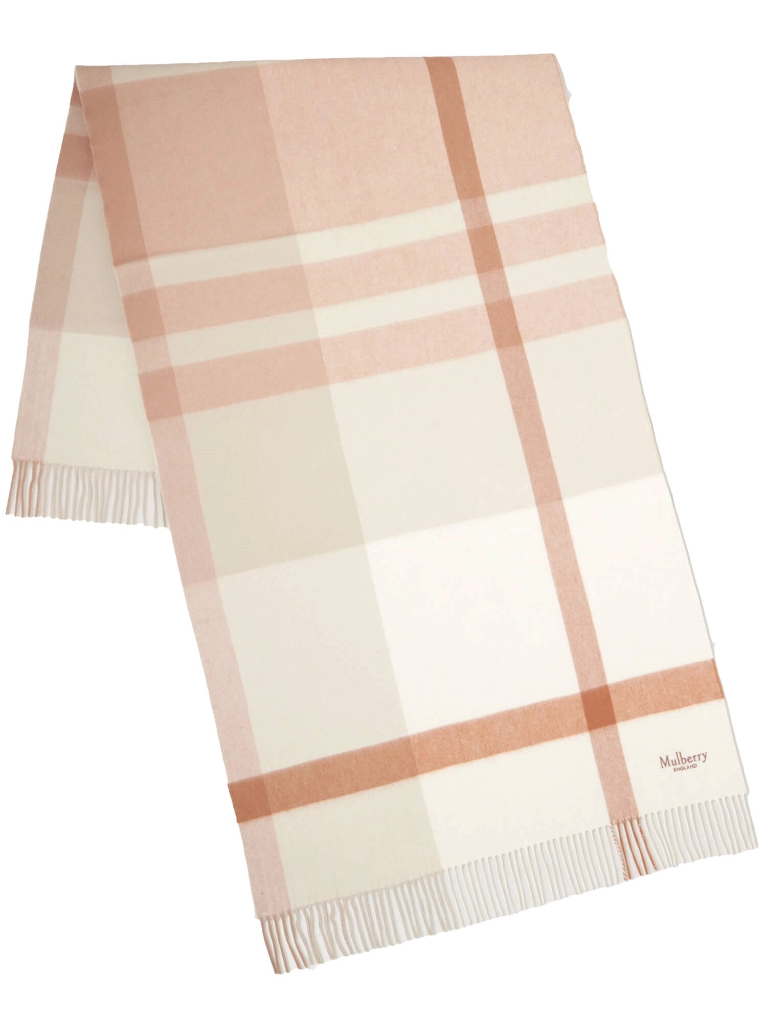 Tørklæde - Large check scarf - Maple / white