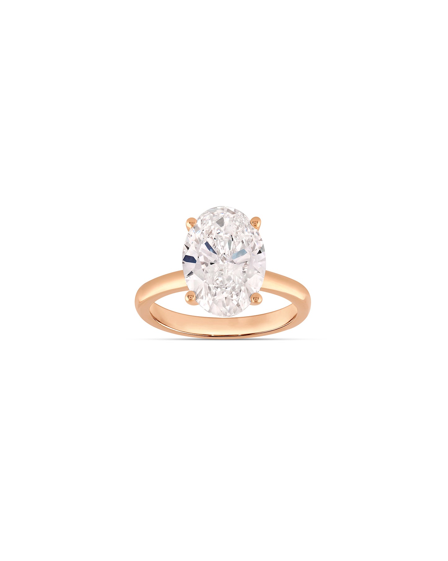 Ring -  oval - 5 ct. - rosa guld