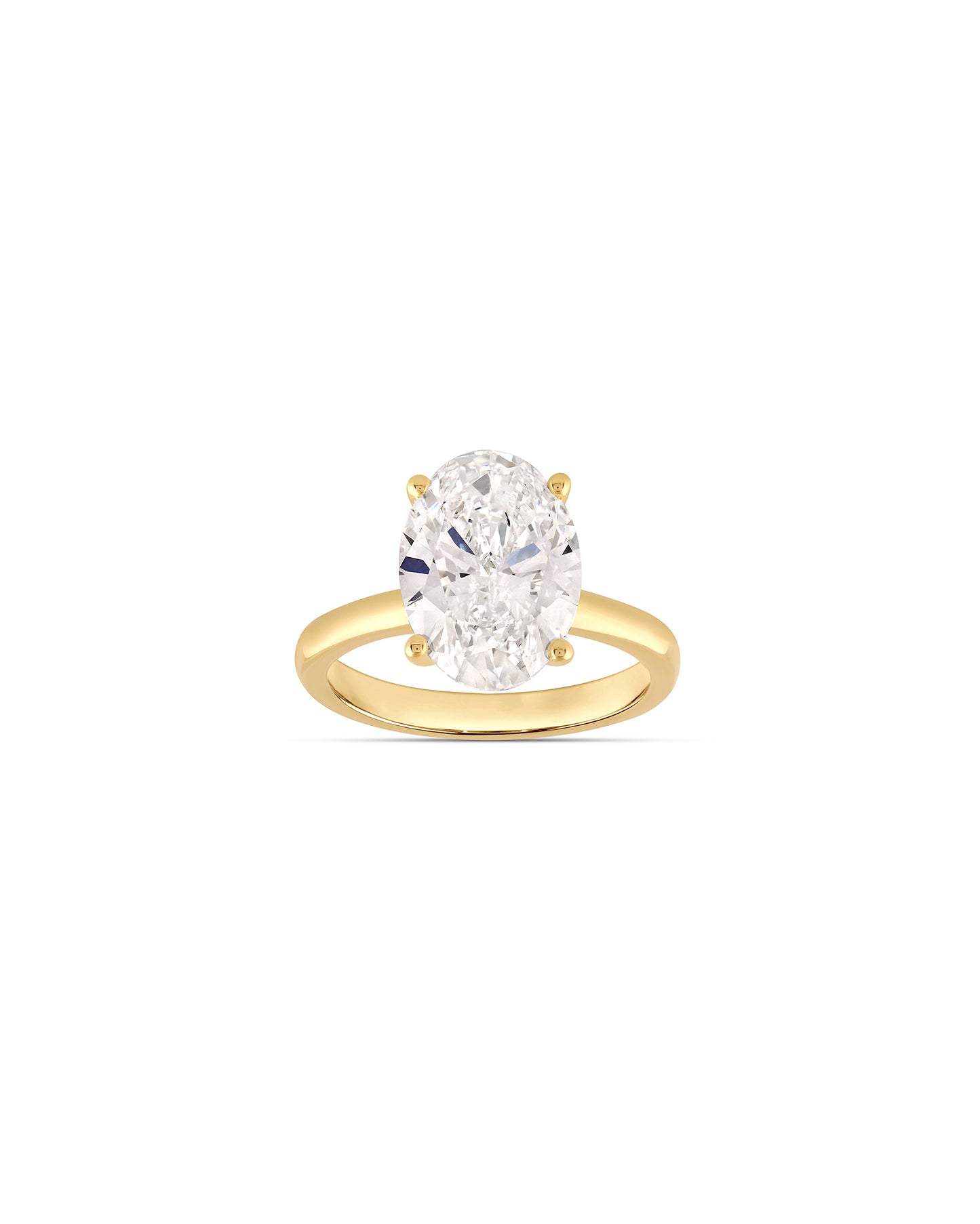 Ring -  oval - 5 ct. - gult guld