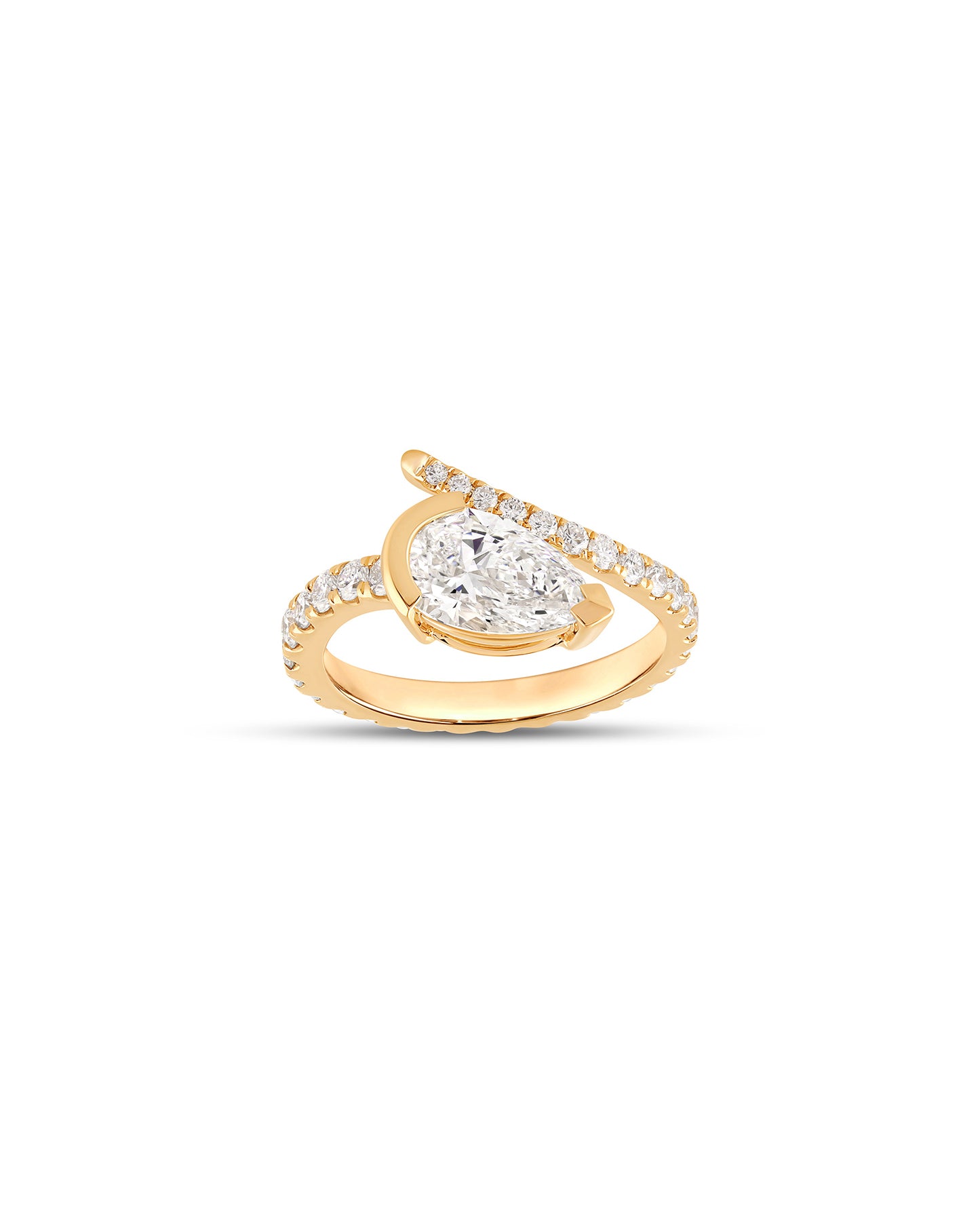 Ring -  snake - diamanter - gult guld -