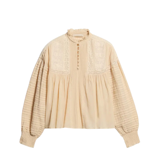 Dahlia Blouse - Skjorte - vintagelook - Beige