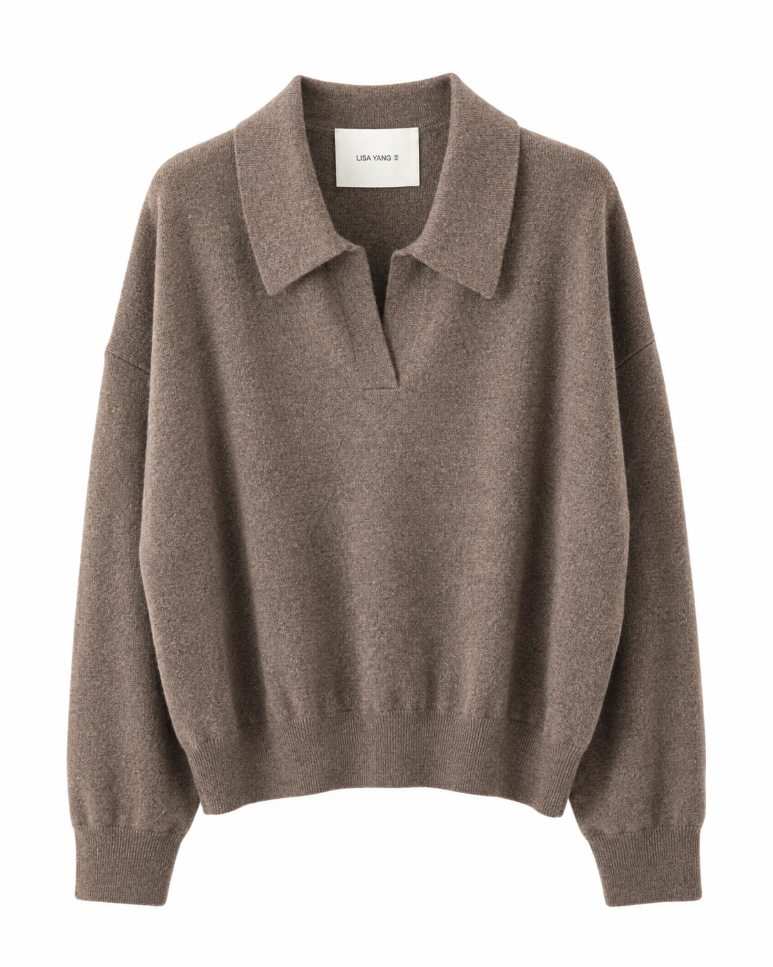 Katriel Sweater - poloudskæring - Lisa Yang - Cashmere - Dark Truffle